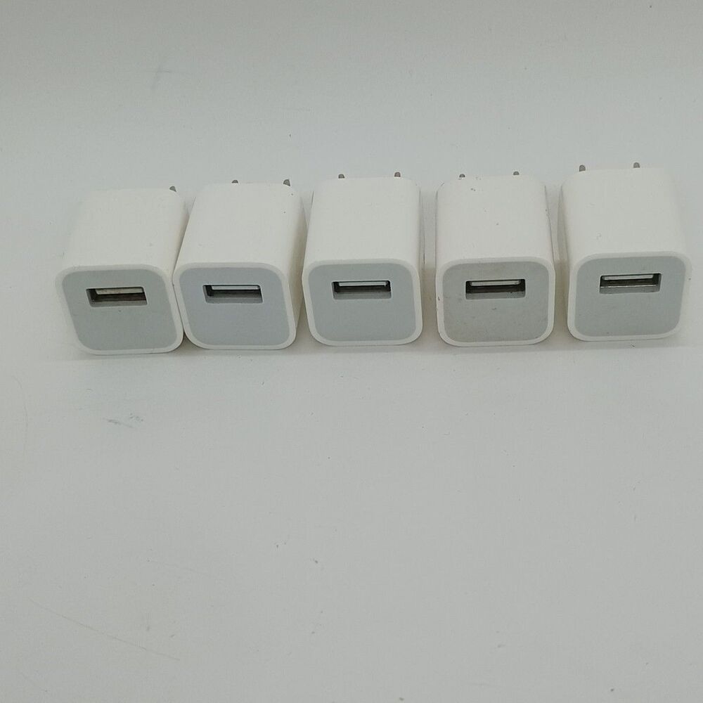 (5-pc) Genuine Apple A1385 A1265 5W USB Power Adapter Charger Block for iPhone